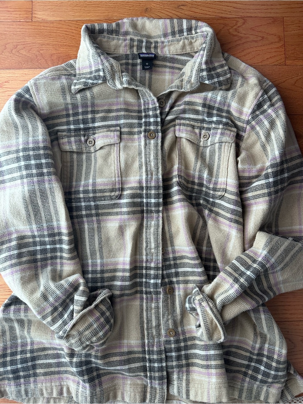 Patagonia Plaid Utility Jacket - Cream, Gray & Lavender